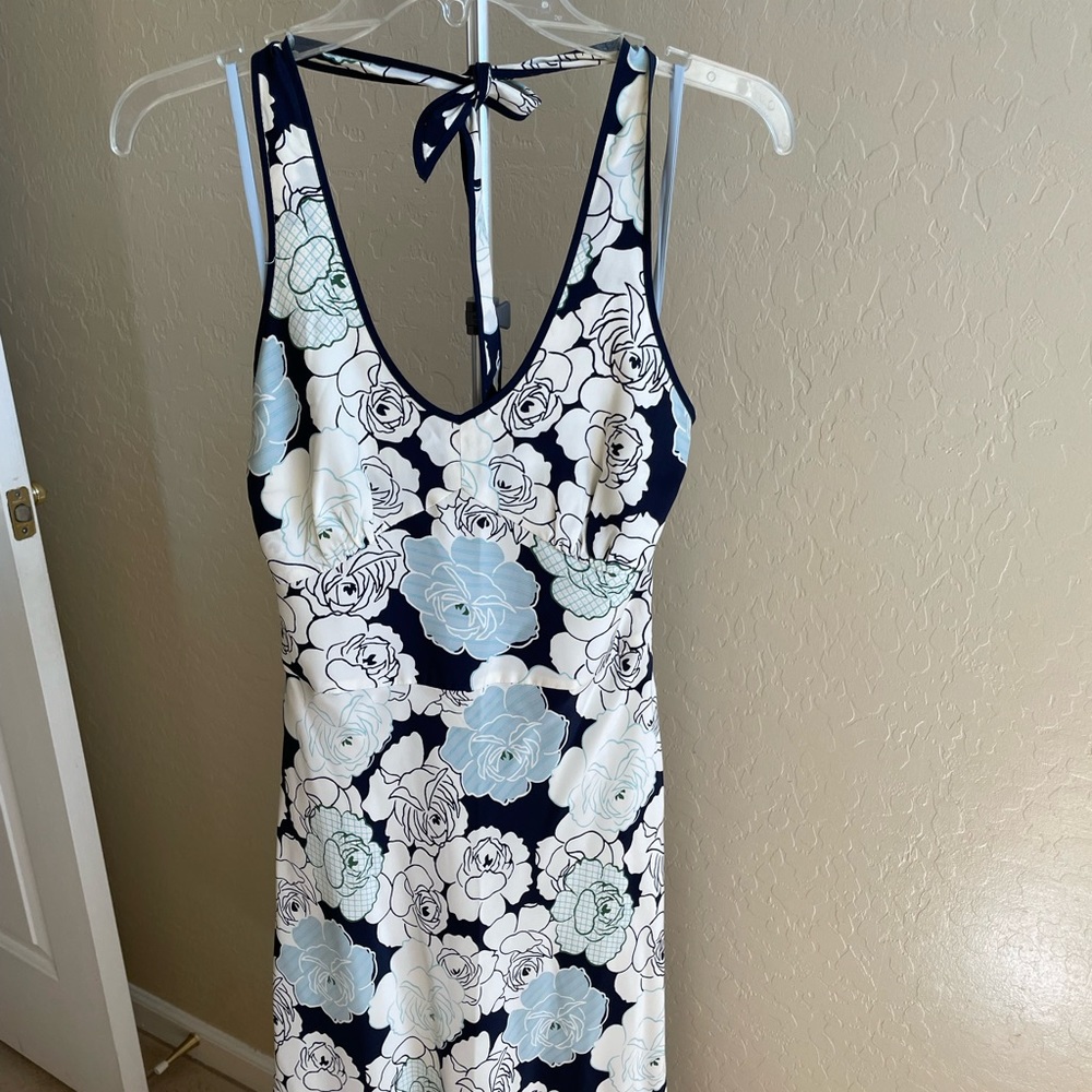 J Crew silk halter neck dress ,side zip.